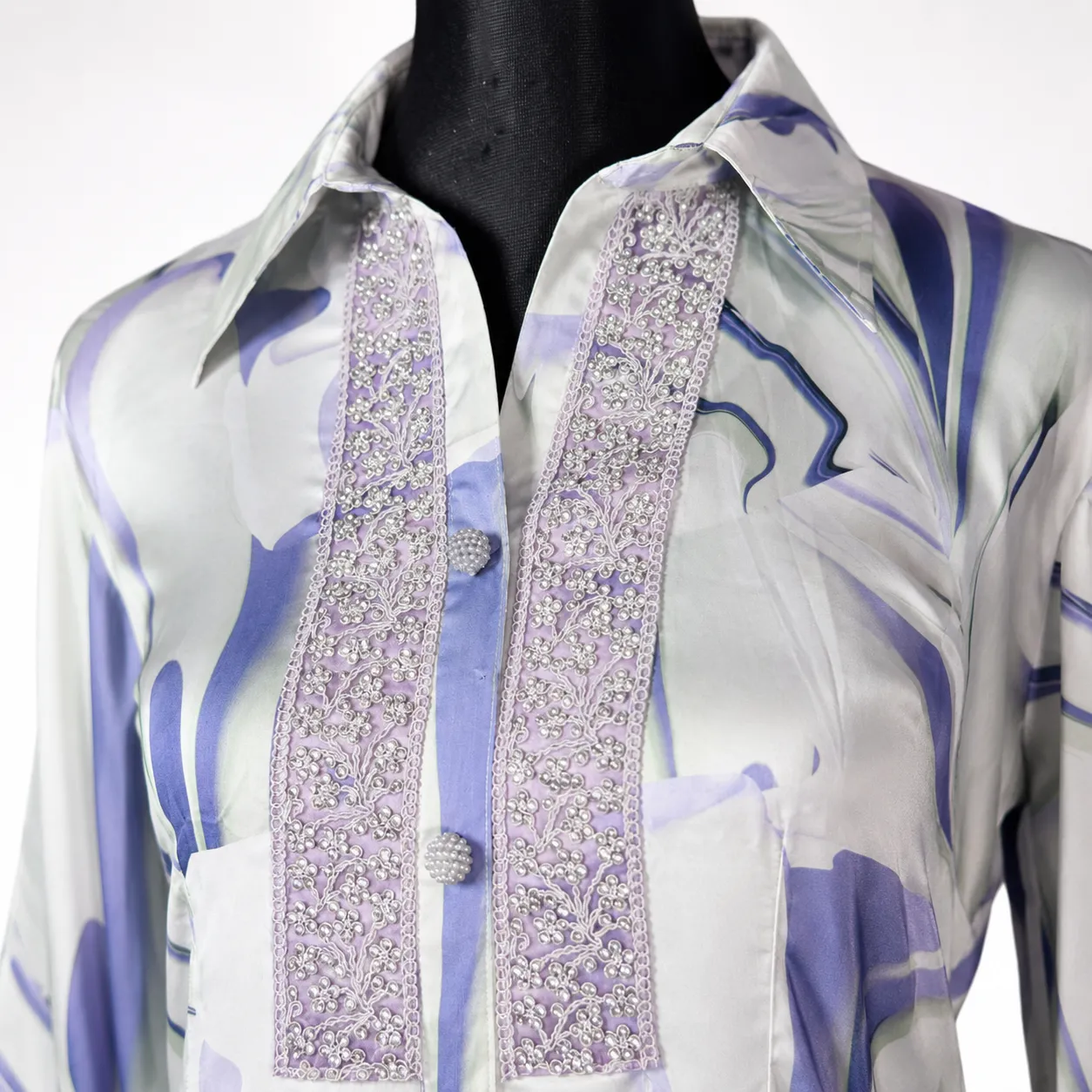 Lavender Mist Abstract Printed Cord Set